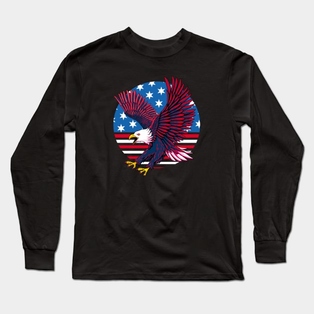 American Eagle Flag Long Sleeve T-Shirt by TMBTM